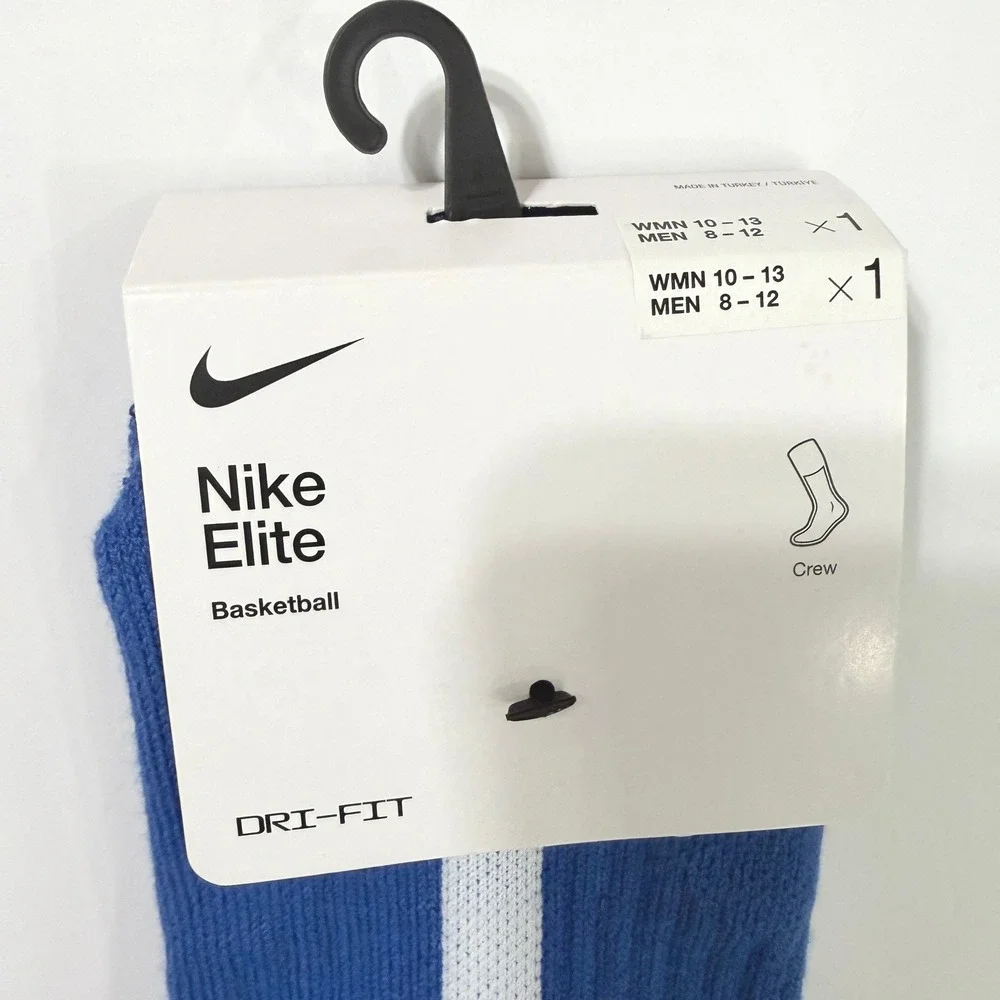 Nike Elite Basketball Crew Socks Royal Blue White SX7622-480 Mens 8-12 Large
